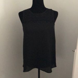 Cute black tank-sleeve blouse